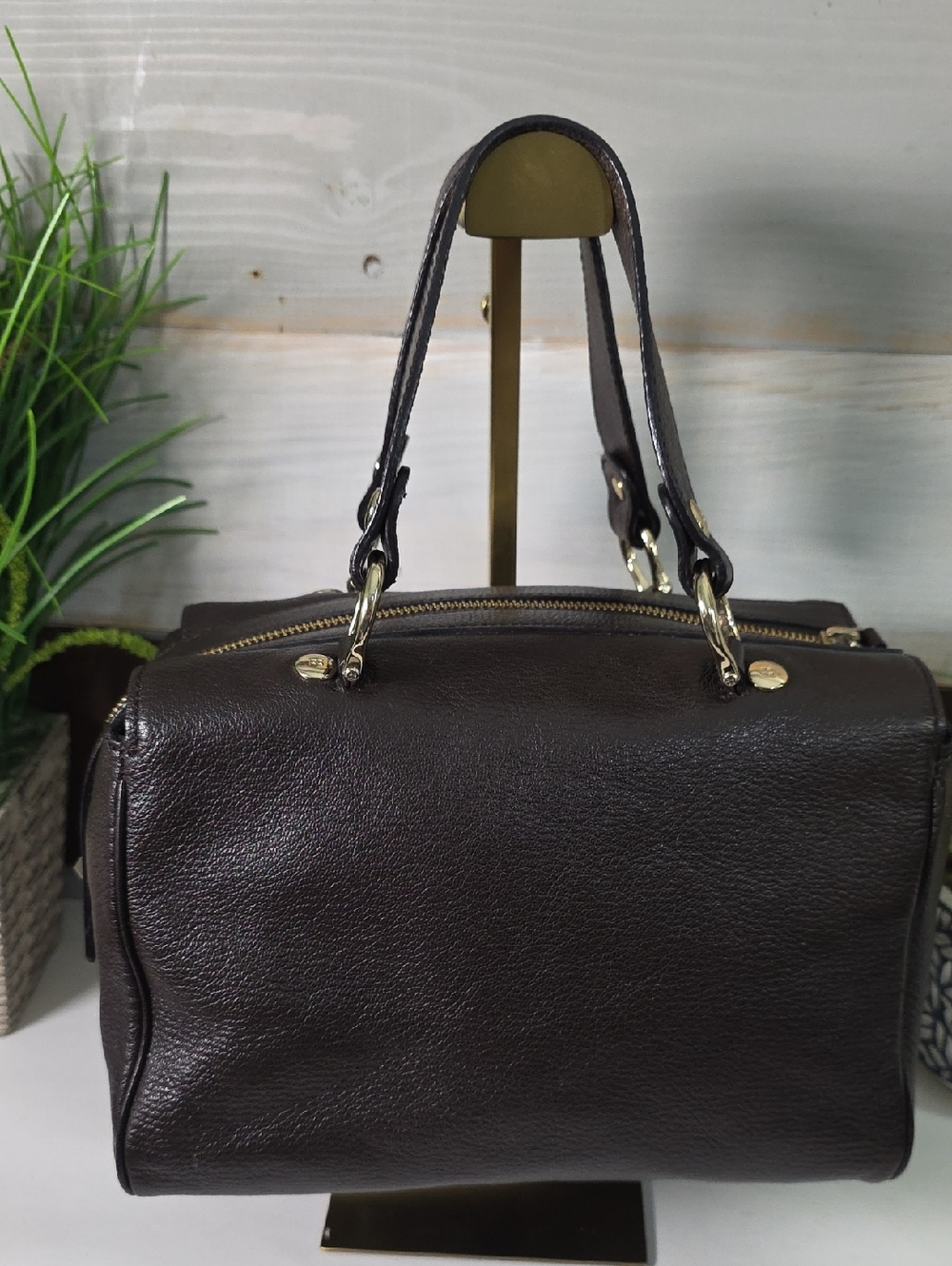 Kate Spade Astor Court Elena Quilted Leather Satchel Espresso